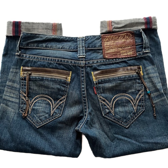 Edwin Other - Edwin RARE Men’s Vintage Japanese Selvedge Jeans With Leather Trim Back …